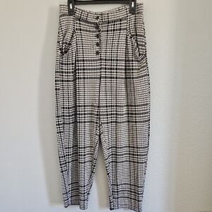FP Movement by Free People Black and White Checkered Trousers